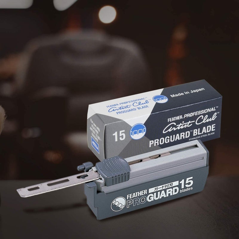 Feather Artist Club ProGuard Razor Blades - (5 Pack of 15) - Single Straight Edge Razor Blades with Guard Refills for Shaving - For Men & Barbers - Image 2